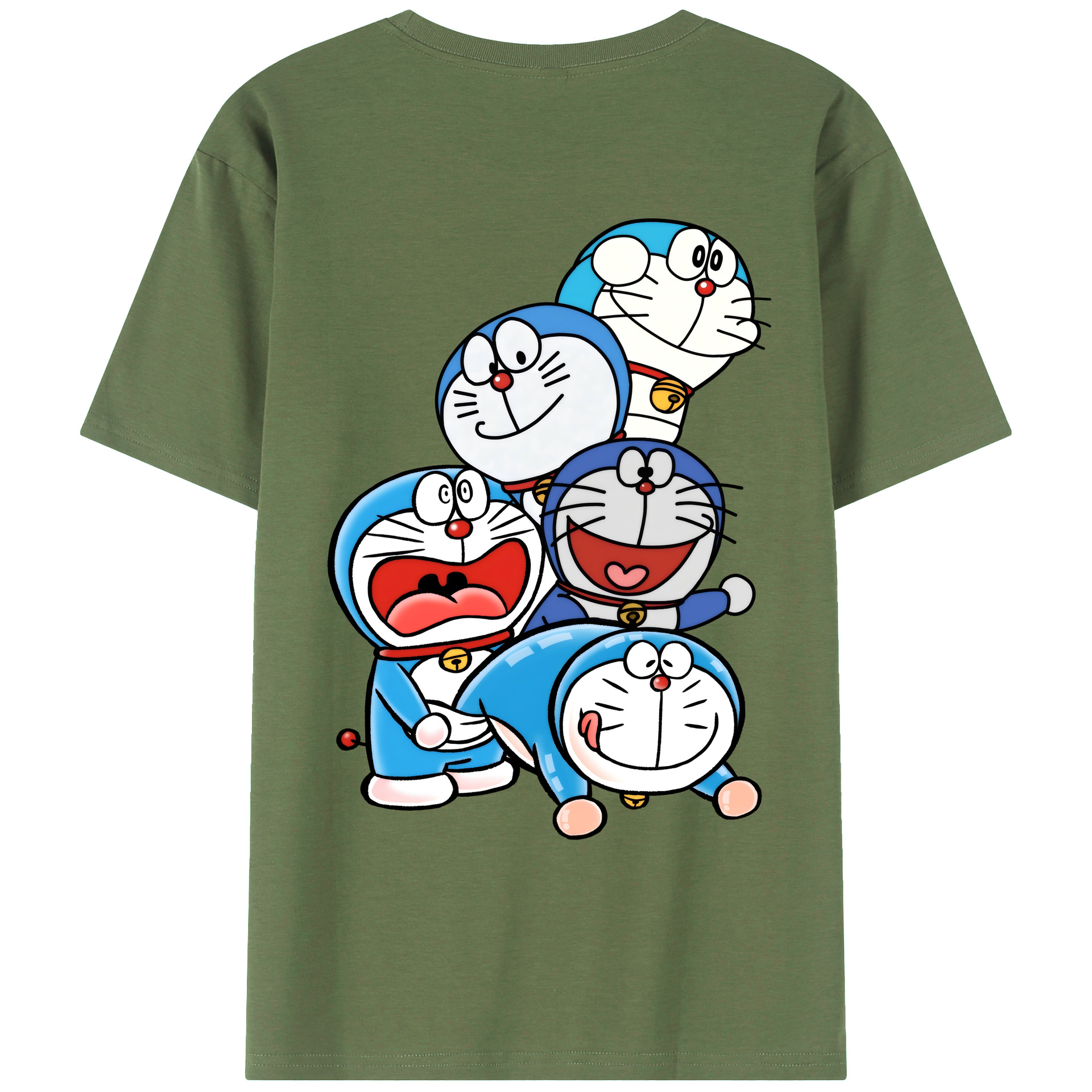 （画像用） ドラえもん Doraemon 綿100％ メンズ半袖Tシャツ（バックプリント） 通気性